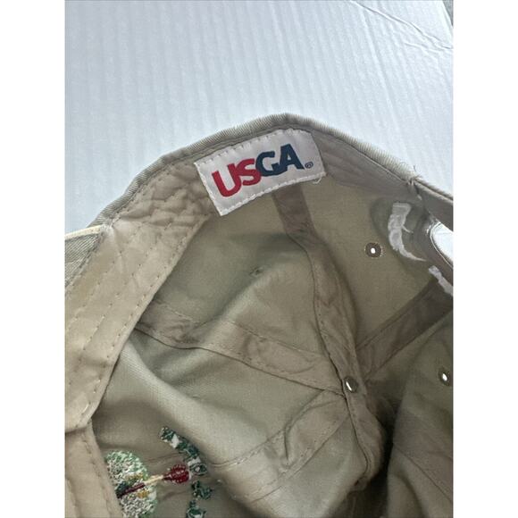 Us Open 2013 Merion Strap Back Hat Cap USGA Member Khaki Embroidered preowned - Picture 5 of 6